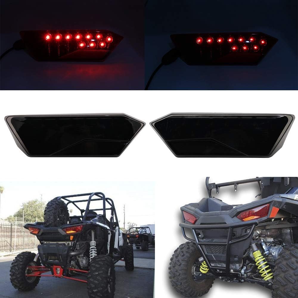 SOYAVISION Pair LED Tail Lights Rear Taillight Lamp for Polaris RZR 1000 XP/Turbo 2014-2017 Black SYV-Y-ATV04S