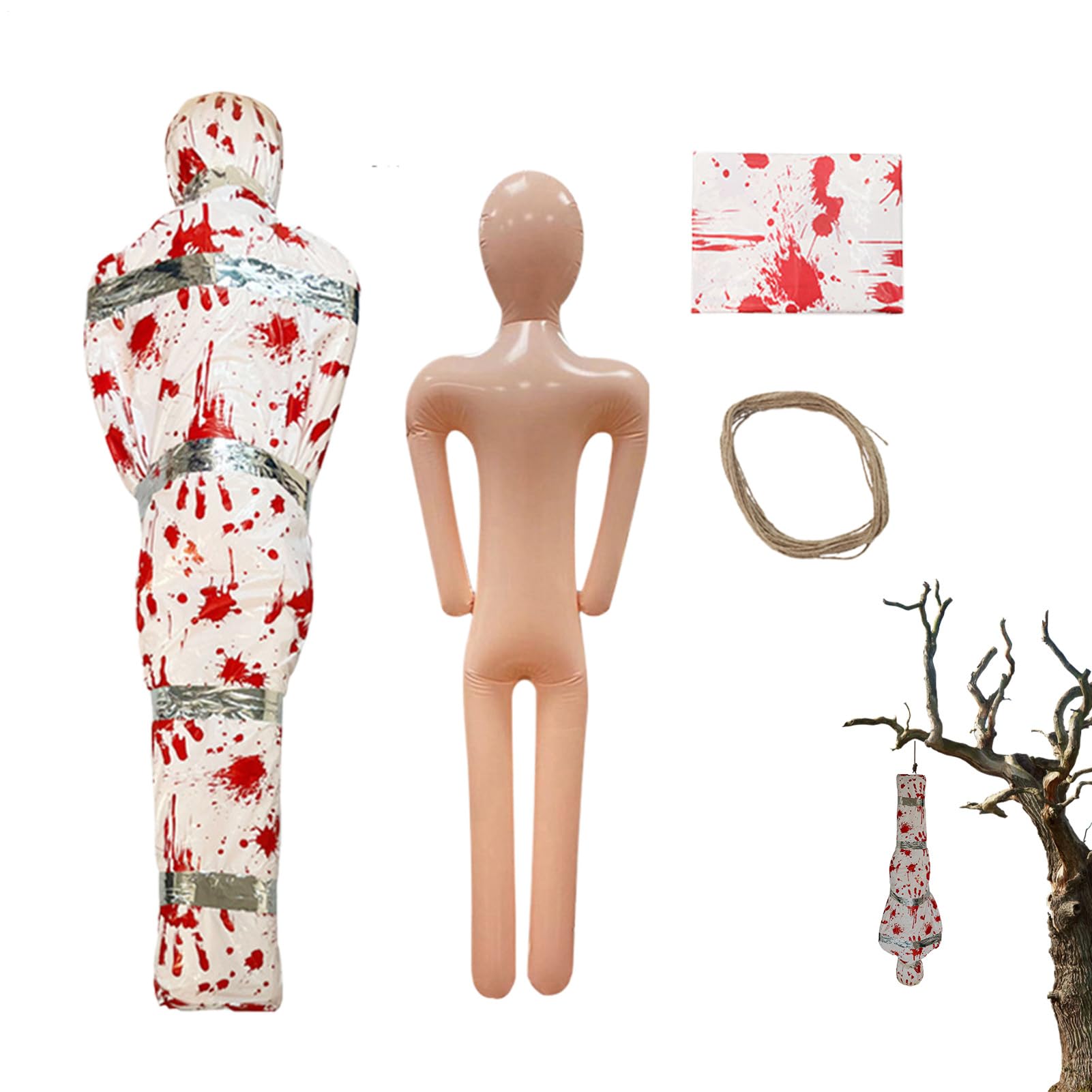 Cadavre gonflable d'Halloween pour remplacer les décors en plastique plats et rigides