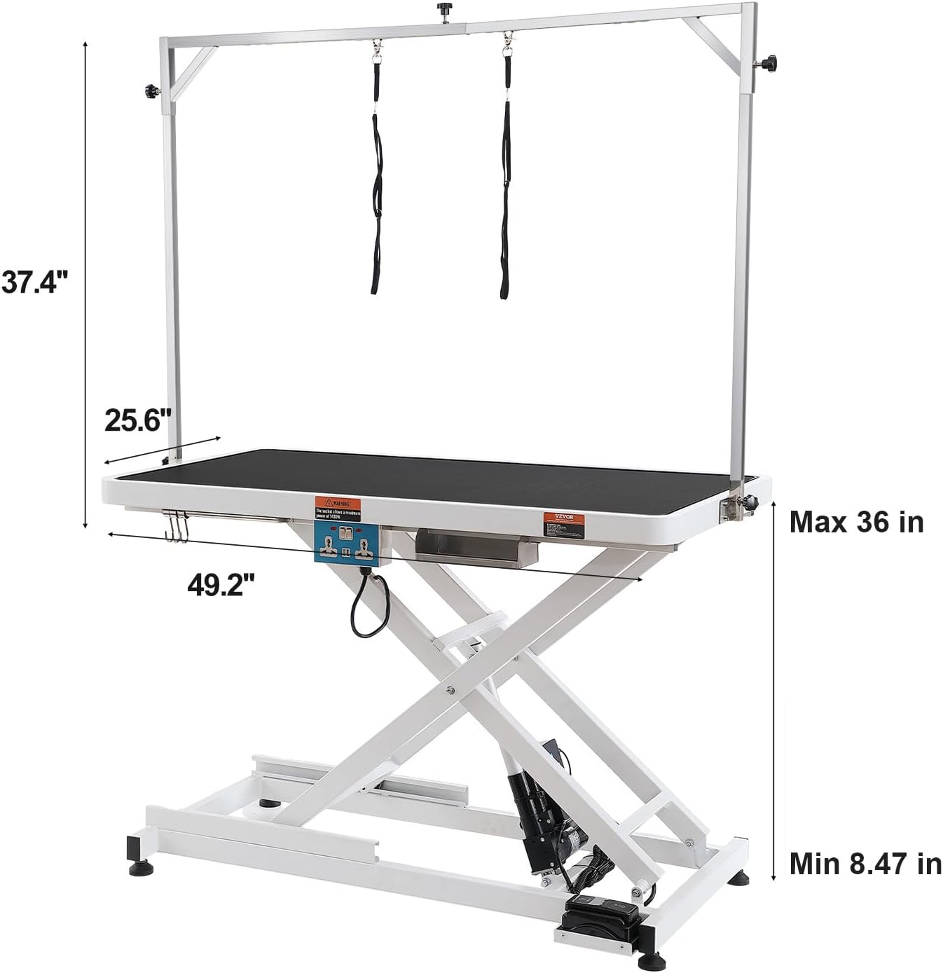 Happybuy 50" Electric Dog Grooming Table, Heavy-Duty Adjustable Grooming Station, Anti-Slip Surface, Supports Up to 400 lbs