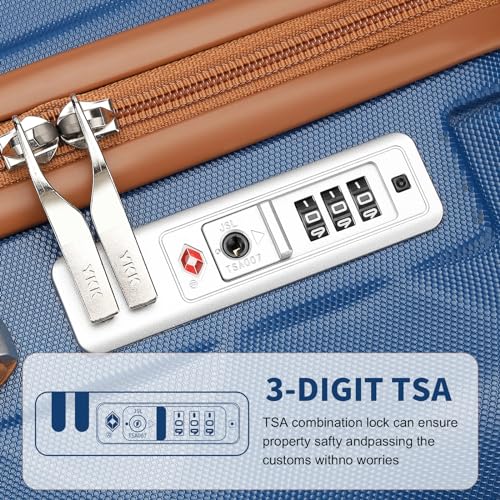 British Traveller Valise Moyenne 61x42x26cm Valise Soute 57l Valise Rigide Ultra Legere Valise De Voyage Avec Roulettes 4x360 Degres Et Serrure Tsa Marinebrun