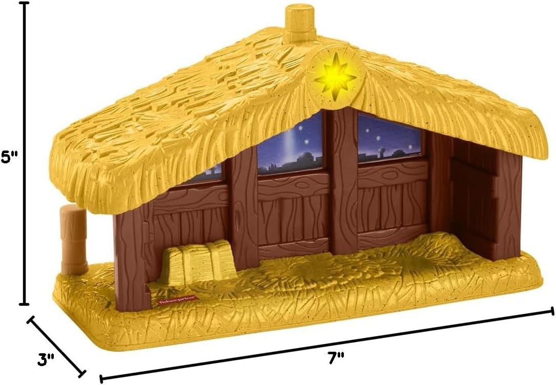 Replacement Part for Fisher-Price Little People Nativity Set - HMX70 ~ Manger/Stable ~ Plays Music When Pressed and Star Lights Up ~ Works Well with Other Little People Sets Too!