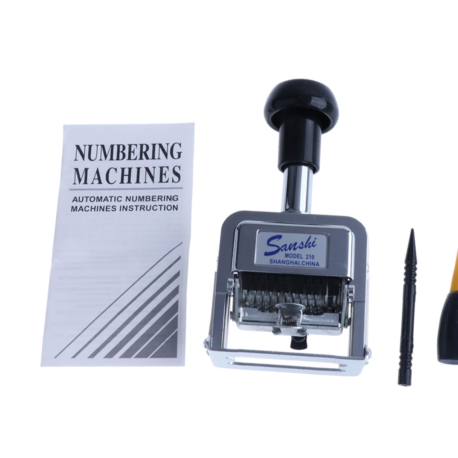 Numeratrice, Timbro Numerico Automatico, Ferro Da Stiro, Meccanismo Autoinchiostrante, Impugnatura Comoda, Robusto Bancone per Attrezzature Da Ufficio, 10 Cifre