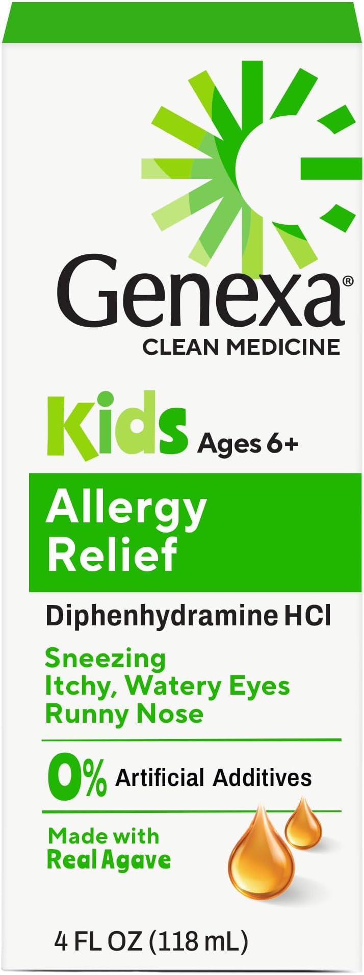 - Kids Allergy Medicine Made Clean, Organic Agave Flavor, 4 fl oz