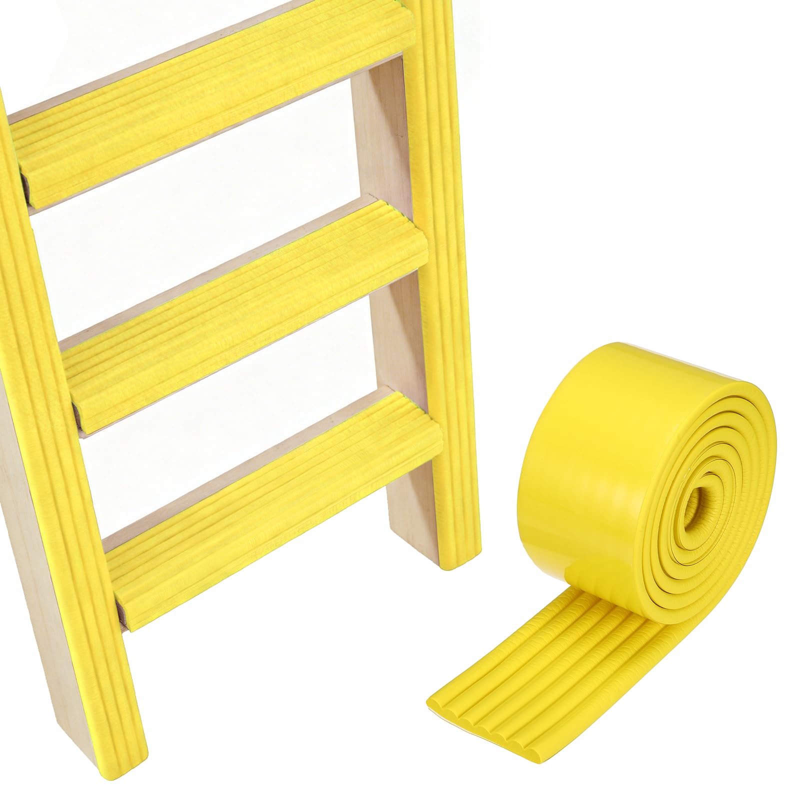 PATIKIL Bunk Bed Ladder Pad, (6.5ft, Yellow), Self-Adhesive Bunk Bed Step Foam Padding Soft Extra-Wide Edge Protector Traction Treads, Suit for - Stair Steps/Bedroom/Kitchen