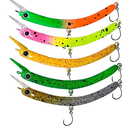 Bananenwobbler 5er Set NEUHEIT 2025 Forellenwobbler Forellenköder Angelköder UV AKTIV 4,3g 65mm Forellen Angeln Spoons Forelle