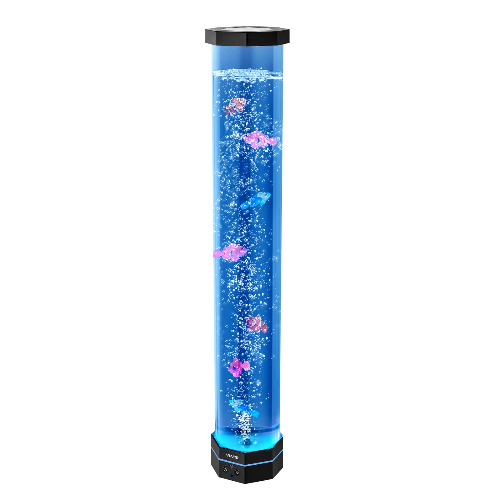 VEVOR Lavalampe mit 6 schwimmenden Fischen, 80 cm, Blasenlichtlampe, 16 Farbwechsel-Lichteffekte, Fernbedienung, Stimmungslicht, Aquarium Nachtlicht für Schlafzimmer, Wohnzimmer, Heimdekoration