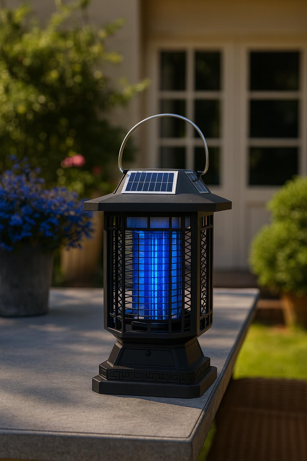 Lámpara antimosquitos solar portátil – Trampa para mosquitos UV recargable USB – Inalámbrica – Impermeable – para terraza, jardín, camping, balcón – MOUSTIZEN