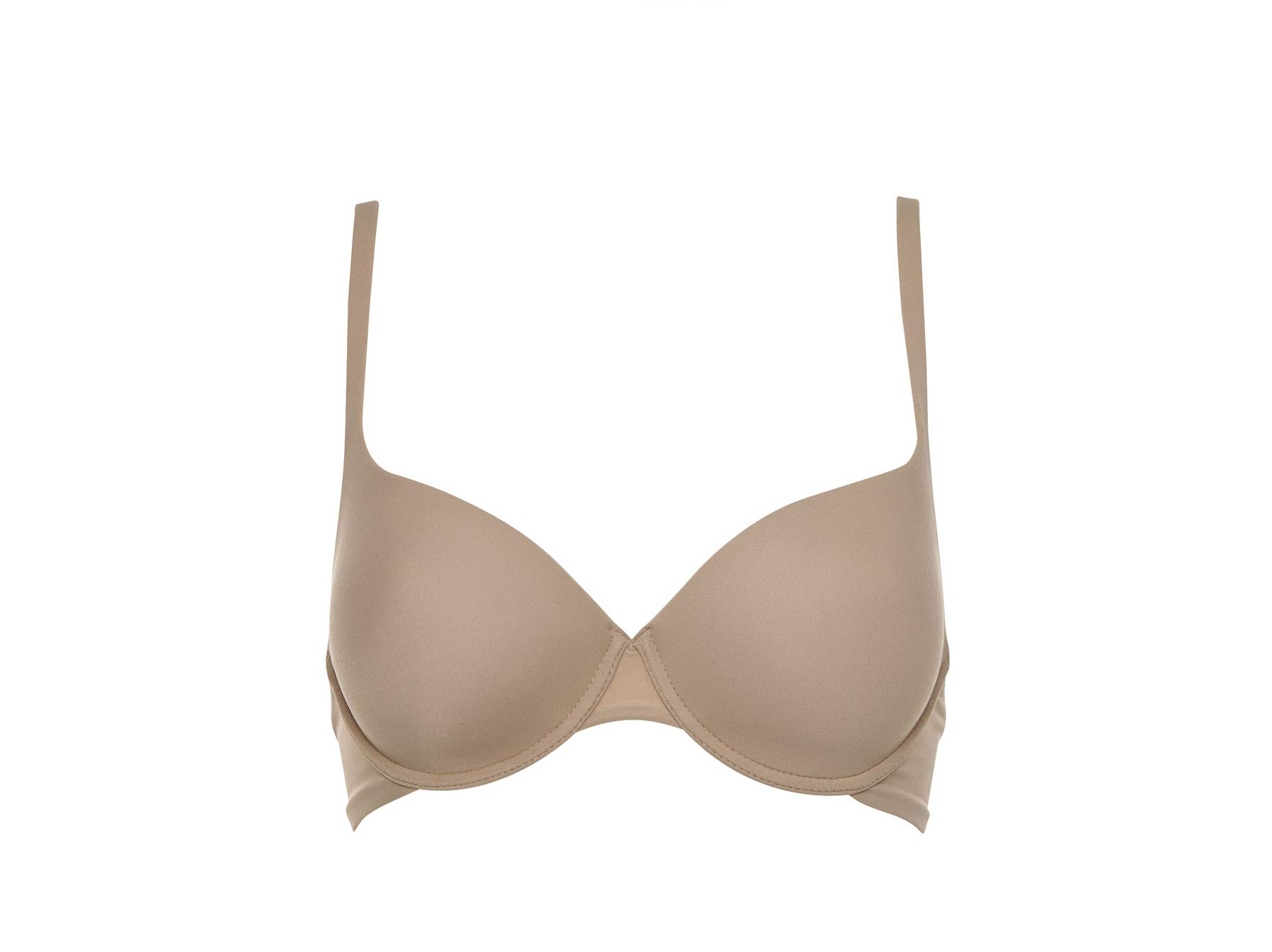 LORMAR Reggiseno Balconcino Mousse Liscio Coppa C - Realizzato in Microfibra con Ferretto e Coppa Preformata in Tessuto Strech Disponibile nei Colori Bianco, Nero e Nudo