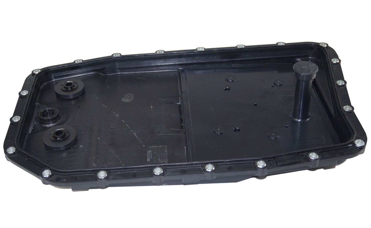 Bapmic 6HP26 Transmission Oil Pan W/Drain Plug Gasket and Bolts Compatible with BMW 745Li X5 24117571227