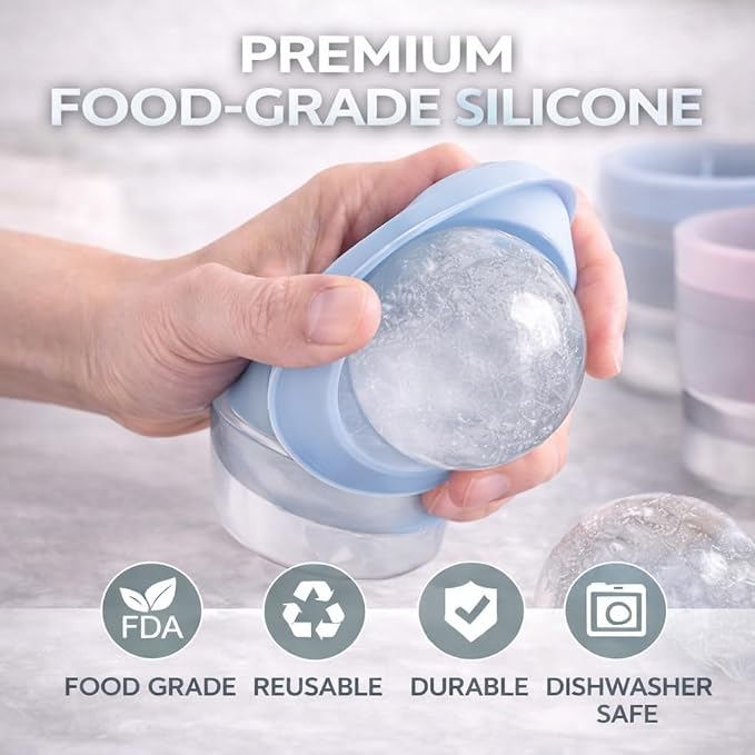 Molde para Esferas de Hielo 2.4" 6 Piezas Silicona miniatura 3