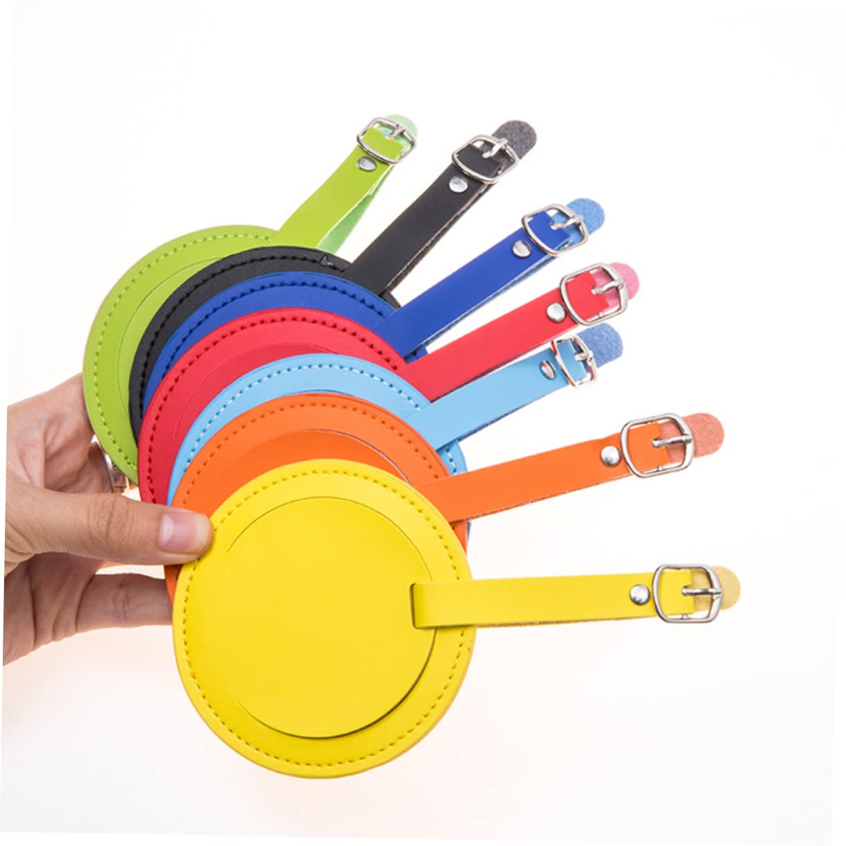 PACKOVE 10pezzi Etichette Id Pu Blu Per Valigie e Etichette Resistente Fibbia e Indirizzo Per Identificare Bagaglio