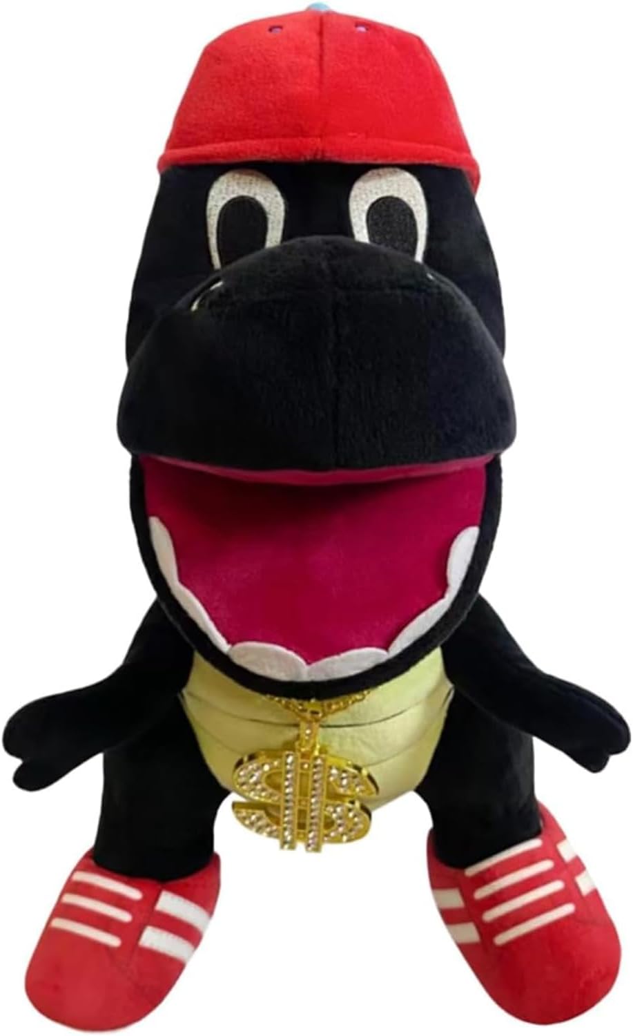 Jeffy Puppet Jeffy Series Hand Puppets Plush Toys Doll, Mischievous Funny Puppets Toy Hand Puppet with Working Mouth for Play House, Birthday Christmas Halloween Party Gift for Children (Black Yoshi)