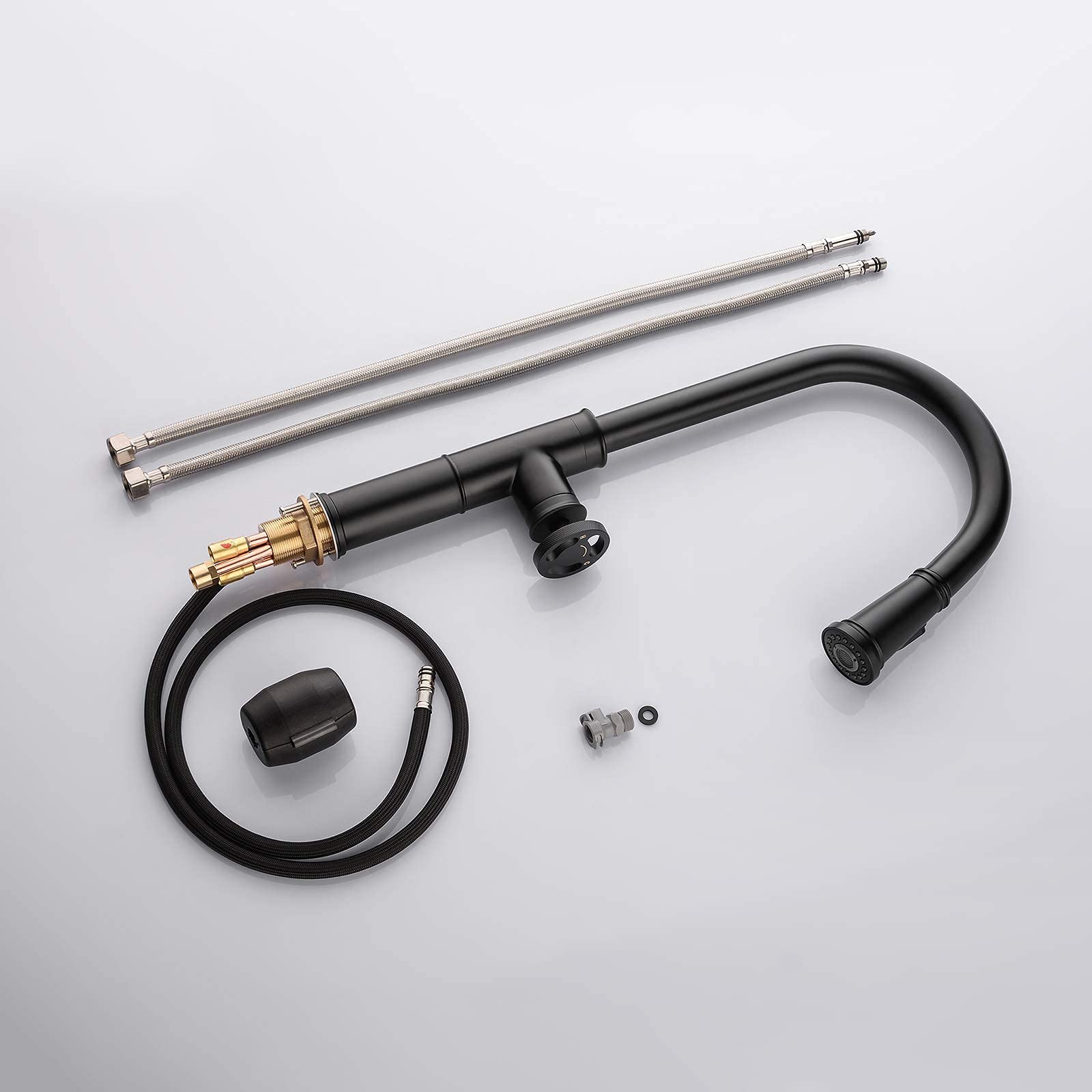 TTDGYYXW Grifos mezcladores para Fregadero de Cocina, Grifo Mezclador para Lavabo de Estilo Industrial con extracción, Grifo Monomando de Agua fría y Caliente, burbujeador de 2 Funciones, Cromado,