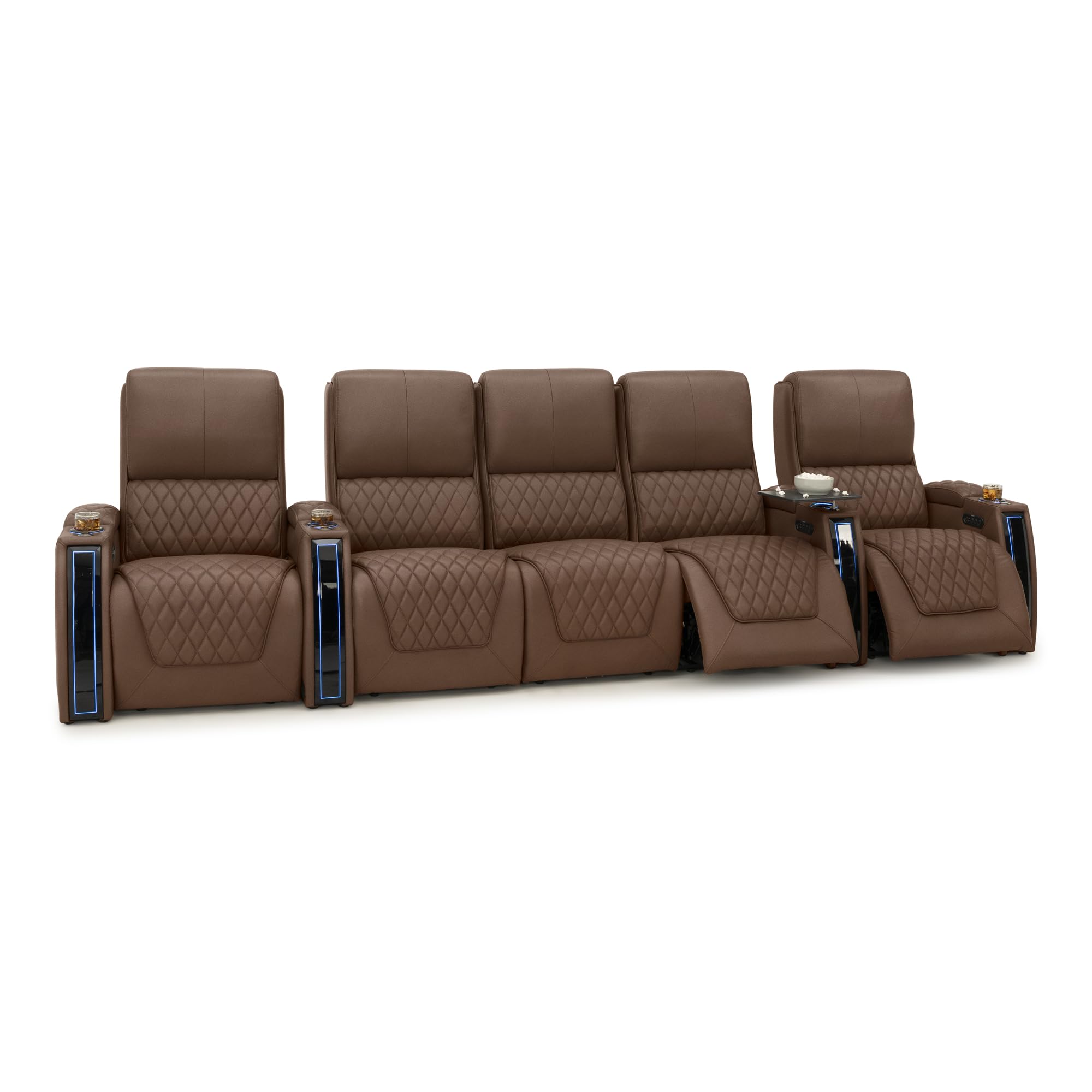 Seatcraft Apex Home Theater Seating Tobacco Row of 5 Middle Sofa