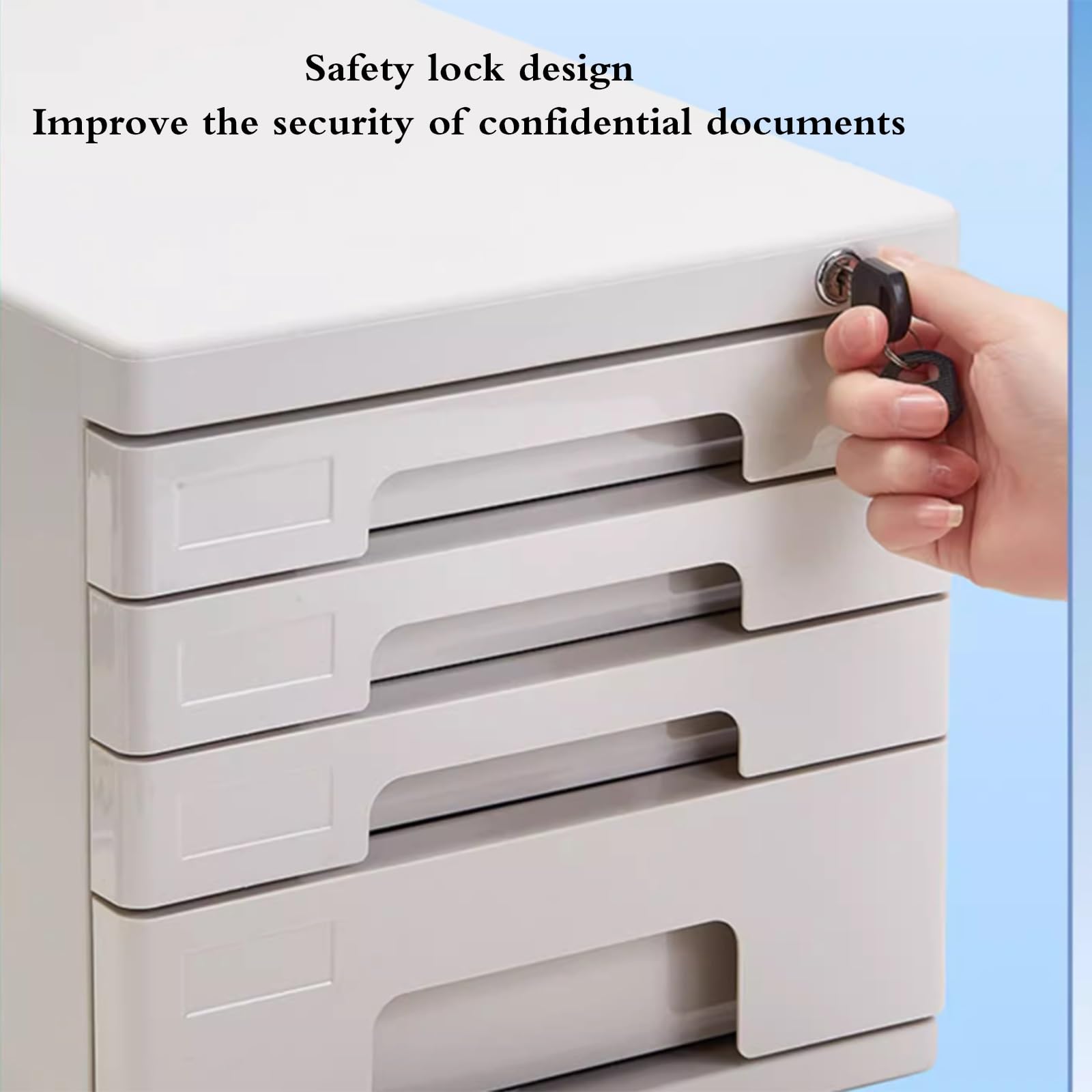 Armadietto portadocumenti con chiusura a 4 strati, organizer sicuro per documenti A4, documenti, posta e cancelleria, ideale per casa, ufficio, scuola, ospedale e magazzino