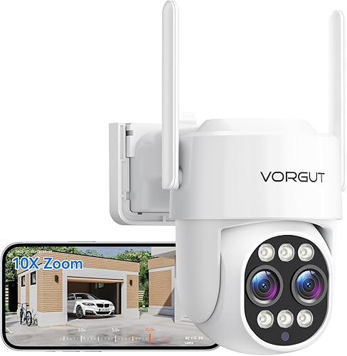 Miniatura 1 de Cámara de seguridad inalámbrica para exteriores, 4MP 10x zoom óptico de doble lente cámaras WiFi para seguridad en el hogar, vigilancia PTZ de 360,