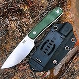 Watchman W205 EDC Fixed Blade Knife 14C28N Blade Steel Micarta Handle with Kydex Sheaths for Outdoor Activities Camping