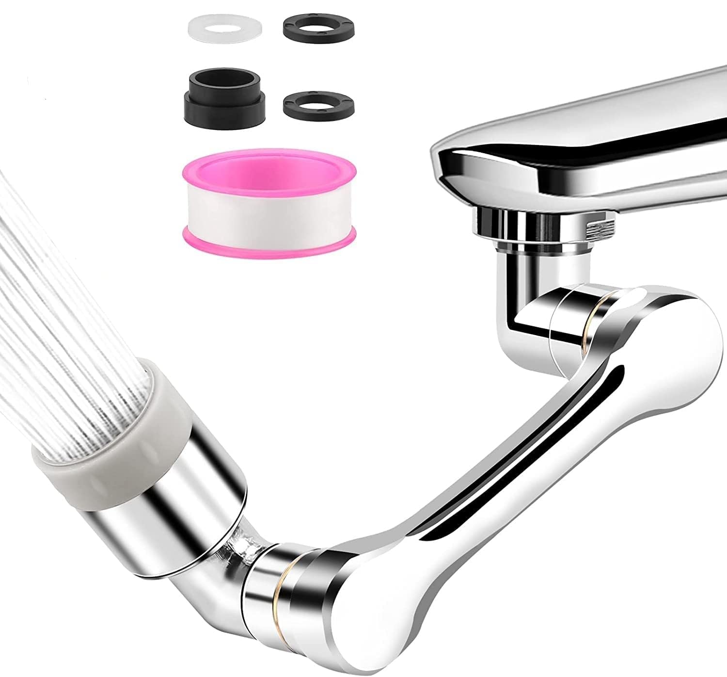Snevad 1080� Steel Faucet-Extender Universal Sink-Water-Aerator - 2 Mode Splash Filter Extension, Kitchen Bathroom 360� Angle Rotatable Spray Attachment, Multifunctional Robotic Arm (B0C1H3Z8NW) Amazon Price History, Amazon Price Tracker