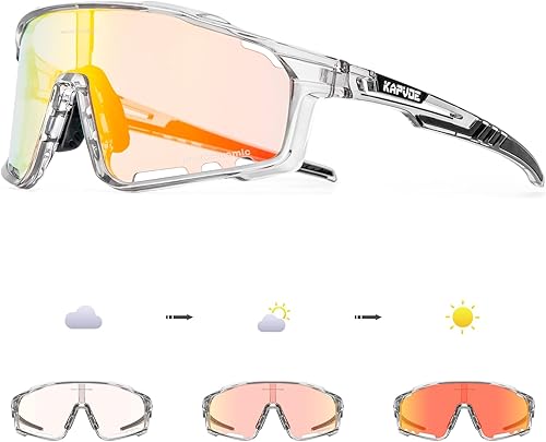 KAPVOE Gafas de ciclismo fotocromáticas para hombres y mujeres, gafas de sol deportivas de alta definición MTB BMX Bike Glasses KAPVOE Gafas de ciclismo fotocromáticas para hombres y mujeres, gafas de sol deportivas de alta definición MTB BMX Bike Glasses