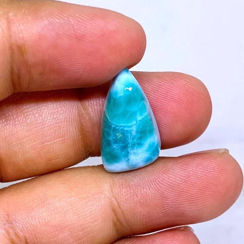 Larimar cabochon triangle 21x11x7mm pour création de bijoux DIY