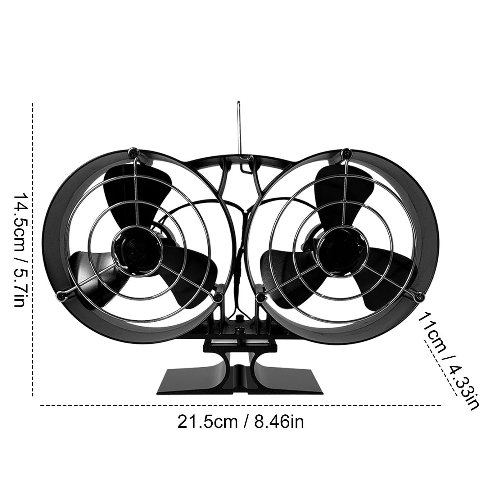 Ventilatore per stufa a legna - Ventilatore ecologico a doppia testa | silenzioso e ad alte prestazioni, di circolazione 'aria | Strumento di distribuzione del calore silenzioso per stufe a