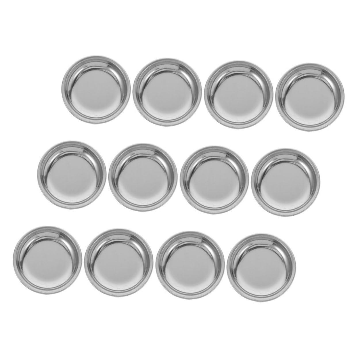 Hemobllo 12pcs Stainless Steel Tea Bag Dish -drip Round for Tea Bags Seasoning Tray Sleek Spoon Rests Kitchen Condiment Bowl Modern Style for Home Office