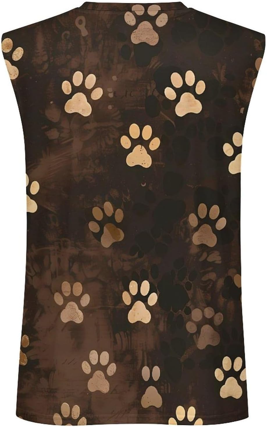 Dog Paw Prints Men Summer Sleeveless Crew Neck Top 5XL