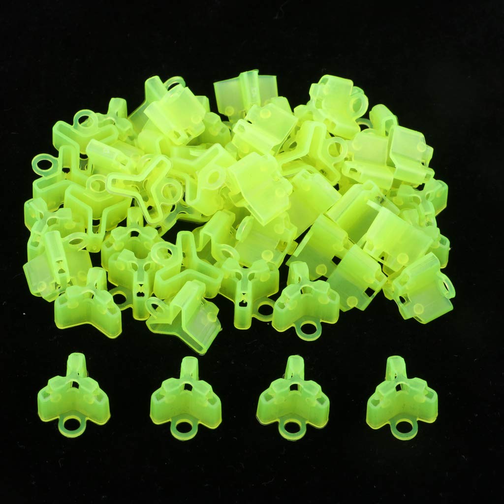50 Pezzi Giallo Chiaro Plastica Pesca Treble Ami Coperture Protettive 1 cm