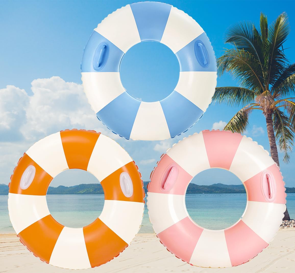 Large Swim Ring with Handles for Adults,47 Inch Classic Pool Swimming Rings Pool Inner Tubes,Inflatable Pool Floats,Pool Floaties Adult Size for Summer Pool Party Beach