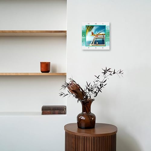 Miniatura 8 de 3dRose dpp_99540_3 Reloj de pared vintage con tabla de surf, 15 x 15 pulgadas