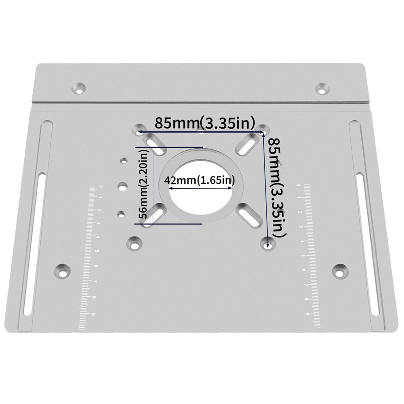Placa Base de Enrutador, Placa de Montaje de Mesa de Enrutador para Carpintería, Herramienta de Enrutador Multifunción de Empuje de Respaldo y Medidor de ángulo de 180