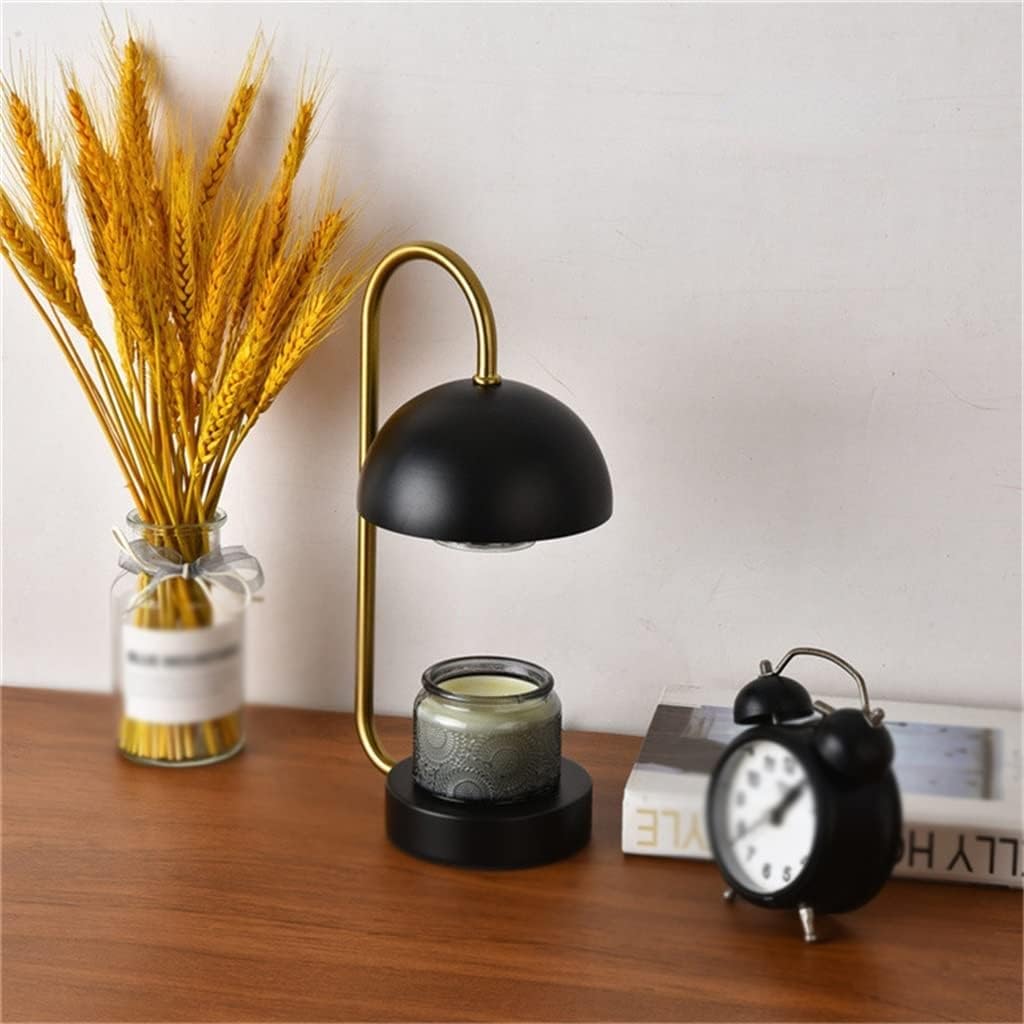 30 cm bezpłomieniowa świeca woskowa lampa dyfuzor olejków eterycznych i wosk topnienia na prezent i naukę lampa biurkowa (czarna)