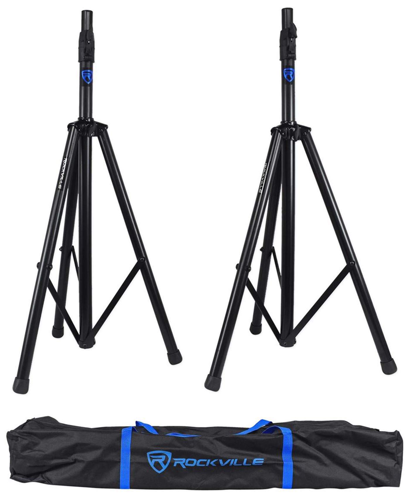 Rockville RVSS3 Pair Tripod Push Button DJ PA Speaker Stands Air Lowering System