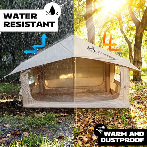 Tienda de campaña inflable 10'x8' para 6-8 personas, 4 estaciones miniatura 3