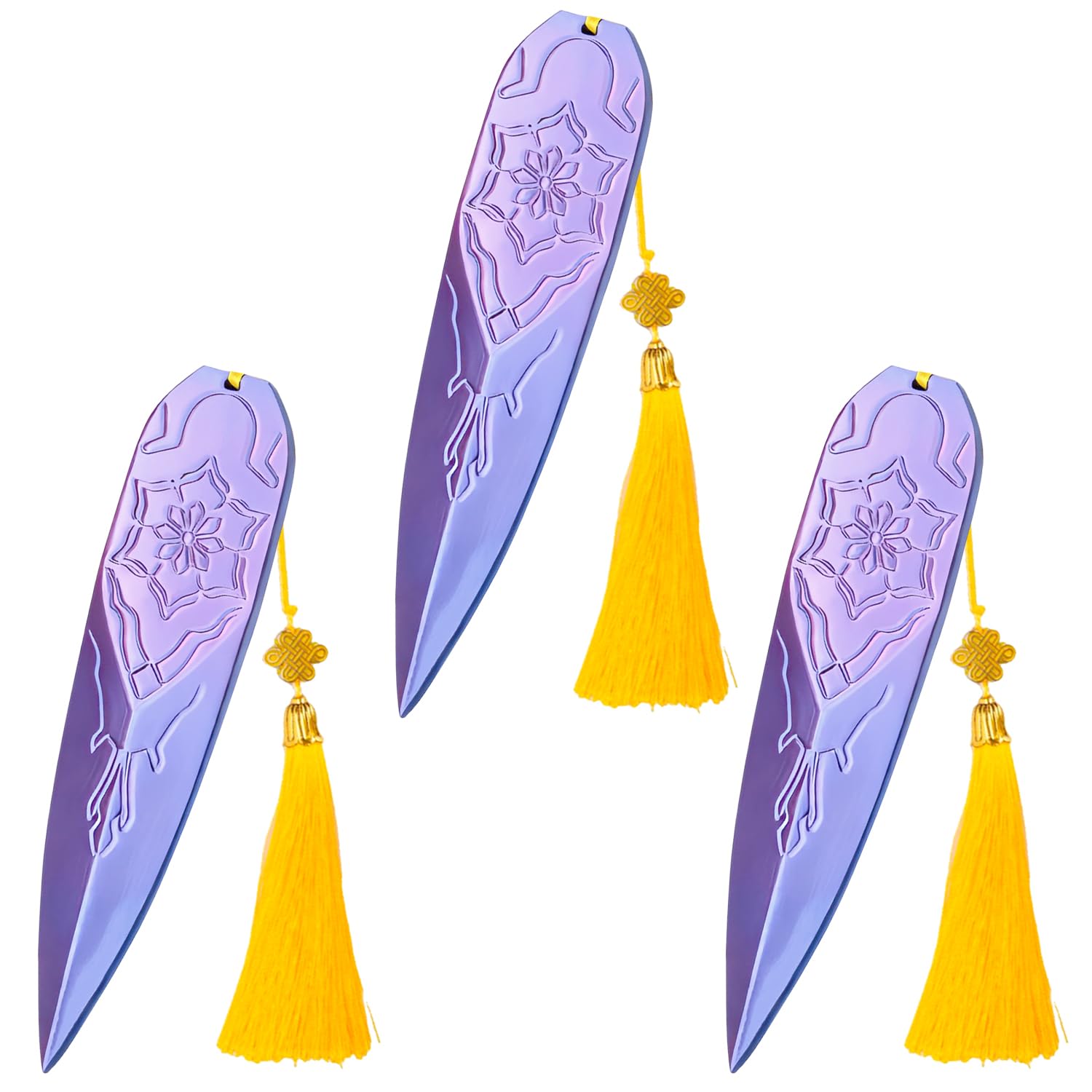 3 PCS Zoey's Cosplay Prop Sword Set, Plastic Replica Fantasy Sword with Tassels, Safe Costume Accessory for Halloween, Theme Parties