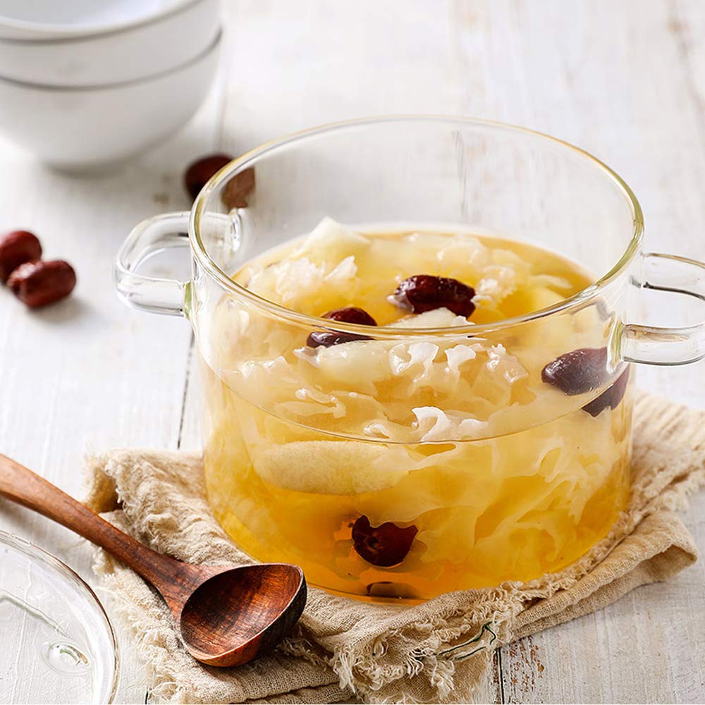 Cacerola 1,5 L de vidrio con tapa, para inducción (colocar placa dentro de la olla), asas estilo C, brasera para verduras y sopas