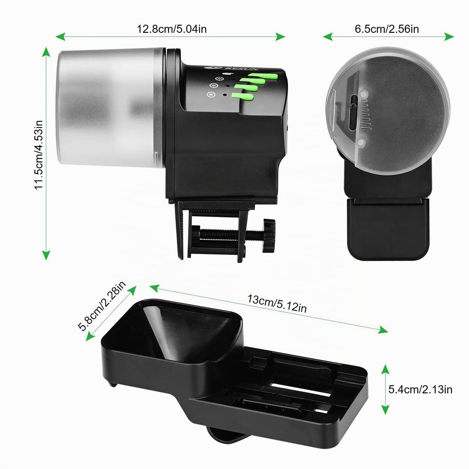 RESUN - Comedero automático para peces, dispensador automático de alimentos para peces, tanque de acuario, temporizador ajustable para vacaciones, fin de semana (AF2020)