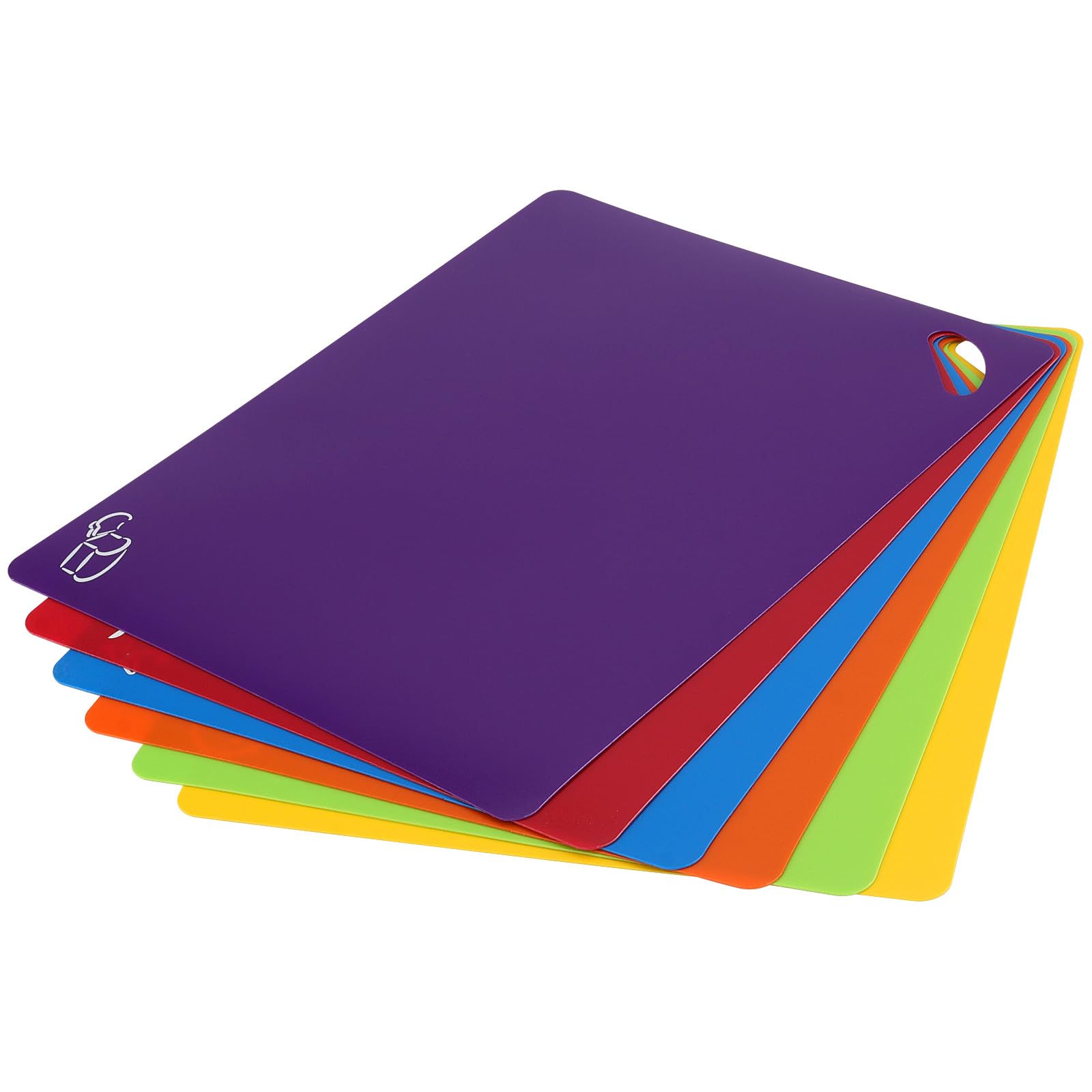 Juego de 12 tablas de cortar de plástico flexible 30 x 38 cm, tablas extragruesas con agujeros