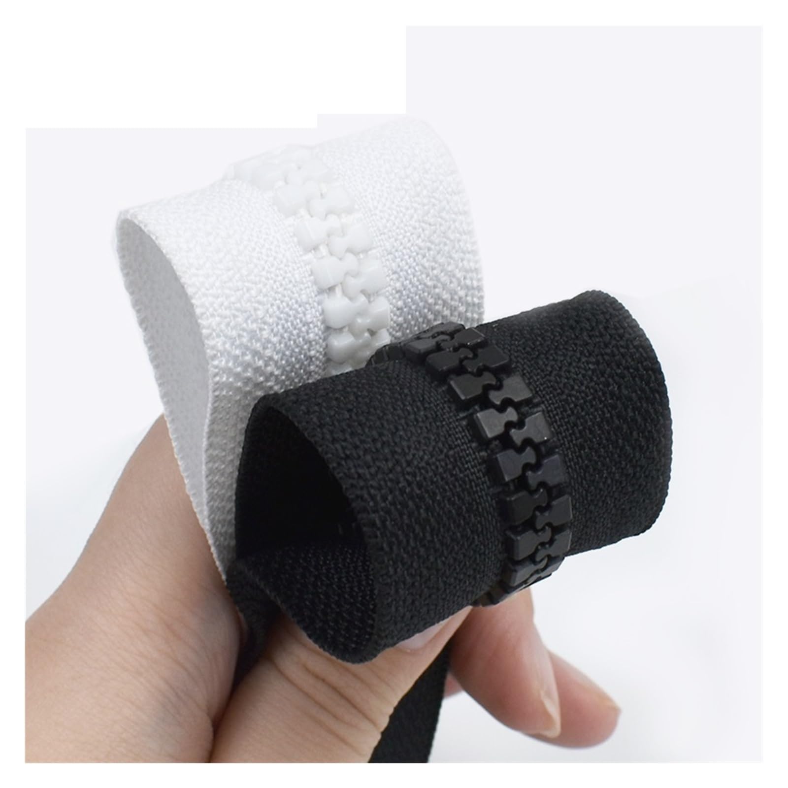 zamki do szycia, Zamek błyskawiczny 60-250 cm, podwójne suwaki, zamek z otwartym końcem, kurtka, płaszcz, namiot, czarne zamki, akcesoria do szycia DIY(White,60CM-NO8)