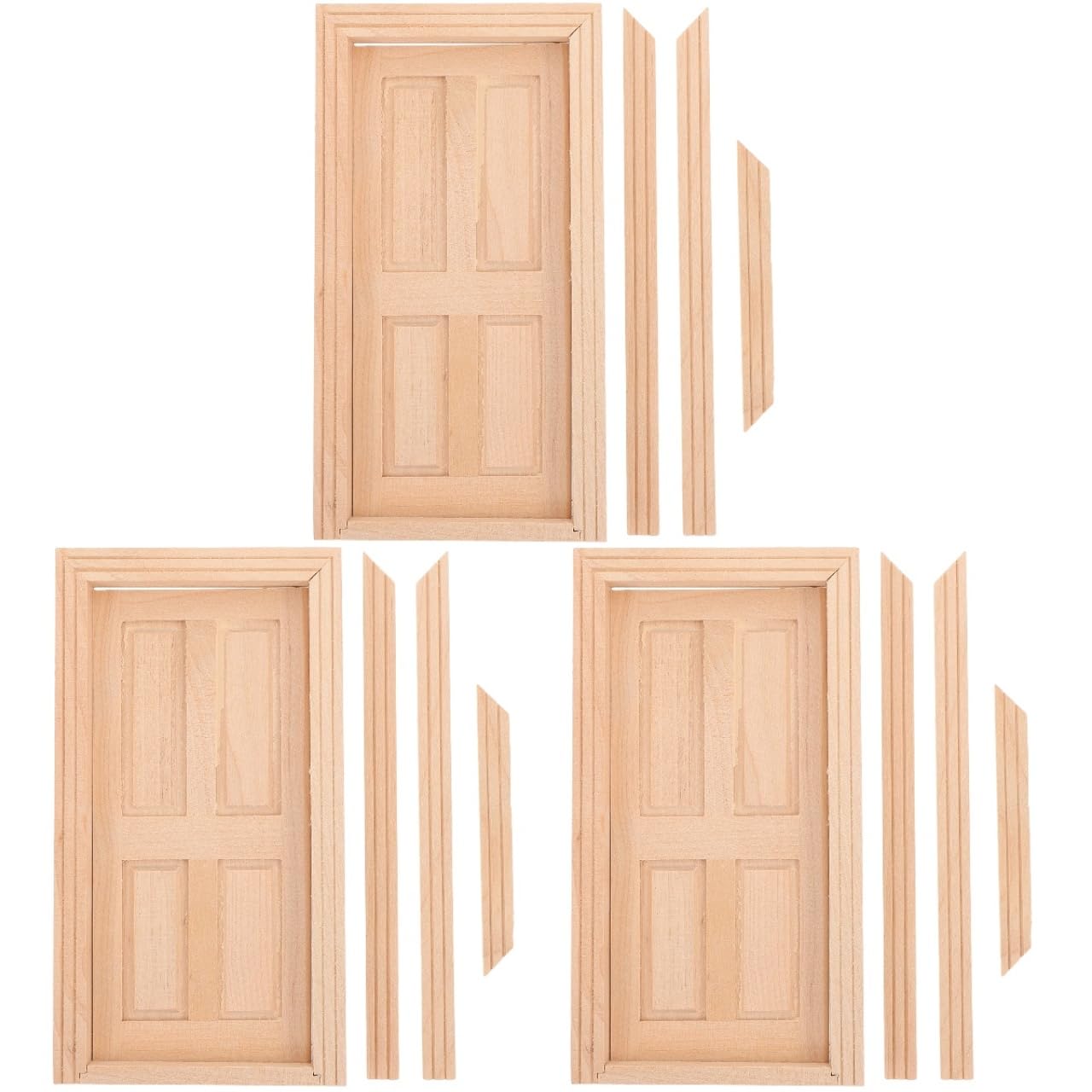 Puerta De Madera Sin Pintar Para Casa De Muñecas | Escala 1:12 | 7.08 X 3.4 Pulgadas | Artesanal Y Funcional
