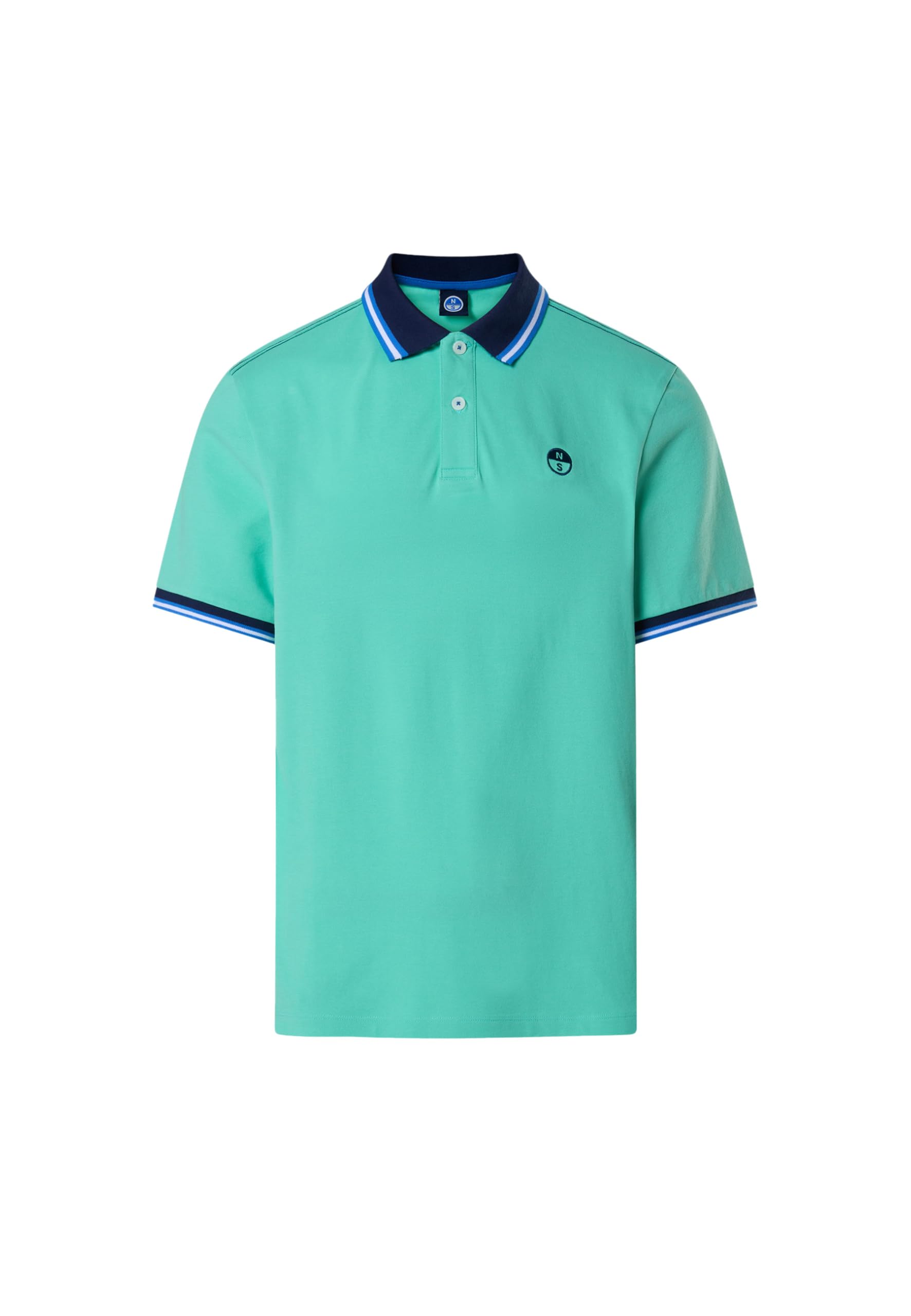 NORTH SAILS Polo Uomo in piqué di Cotone Organico con Motivo a Righe