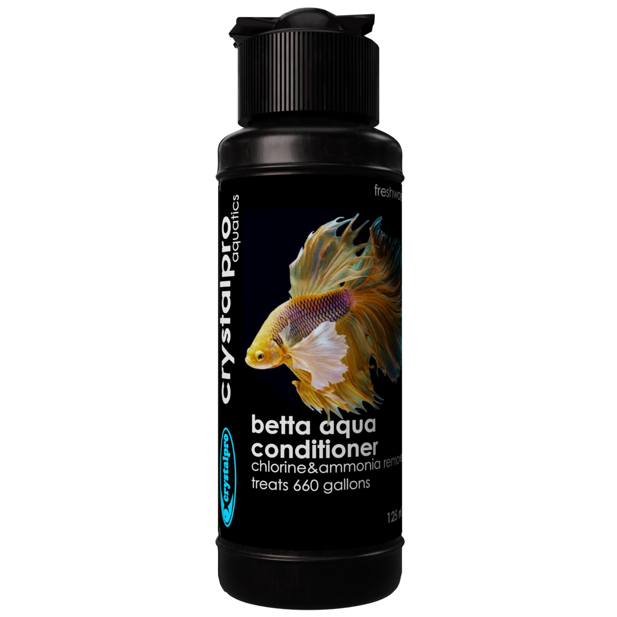 Crystalpro Betta Water Conditioner Treats 660 Gallons - Concentrated Betta Fish Water Conditioner Neutralizes Chlorine and Ammonia (4.2 Oz-125 ml)
