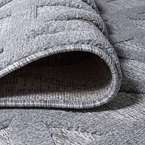 Tapete decorativo interior/exterior 7'9 x 10' gris claro miniatura 4