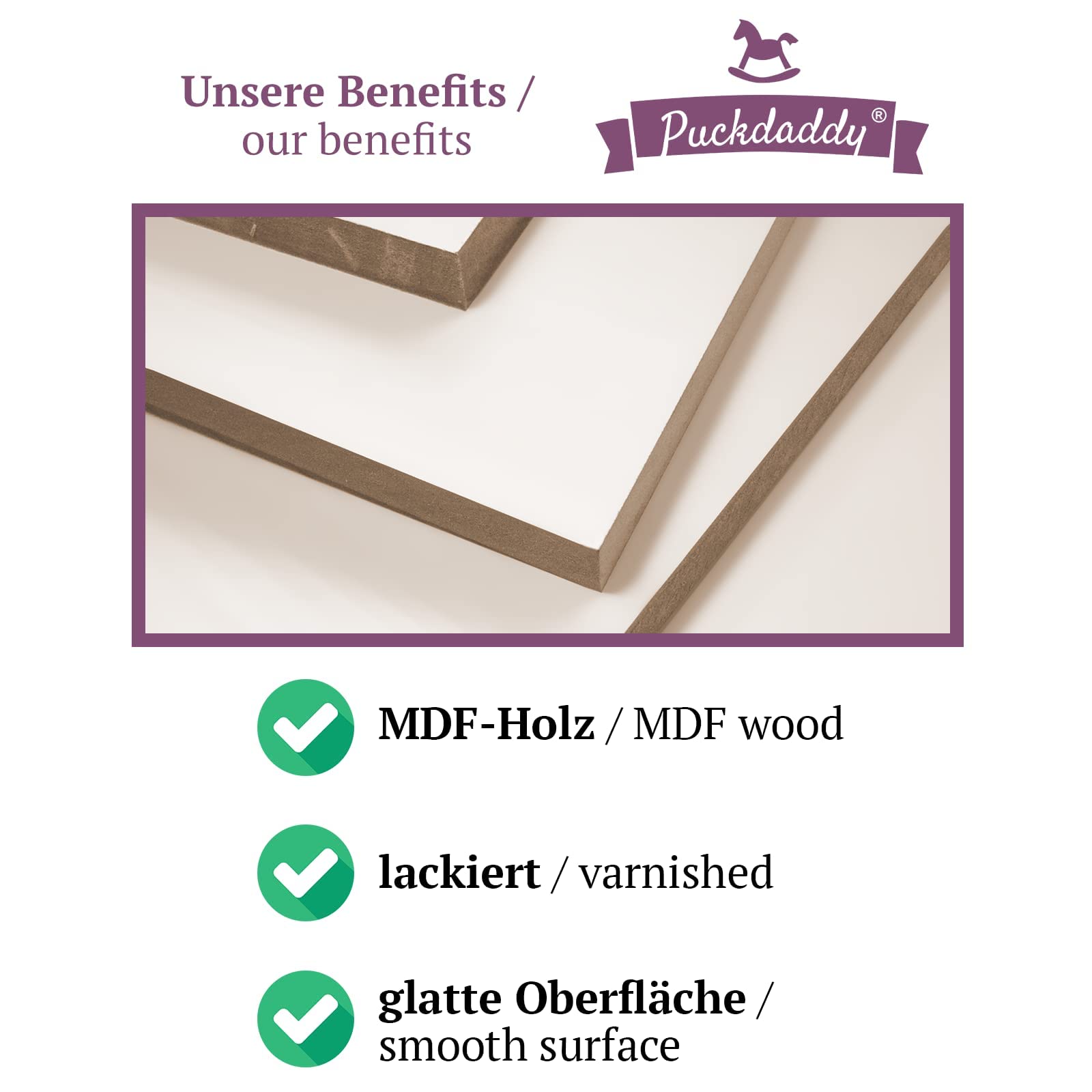 Puckdaddy Fridolin | Wickelaufsatz kompatibel mit IKEA Brimnes Kommoden (Tiefe: 46cm) u.Ä. | 78x70x10 cm | Wickelauflage aus MDF-Holz | Premium Wickelaufsatz inkl. Montagematerial zur Wandmontage