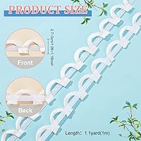 Vista 2 de BENECREAT Lazos de corsé blanco de 1.1 yardas para cordones de corsé de 1-1/8 pulgadas, corsé de satén en la parte posterior, cremallera