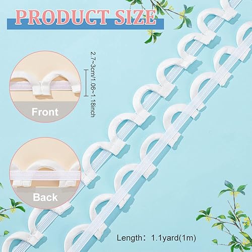 Miniatura 2 de BENECREAT Lazos de corsé blanco de 1.1 yardas para cordones de corsé de 1-18 pulgadas, corsé de satén en la parte posterior, cremallera