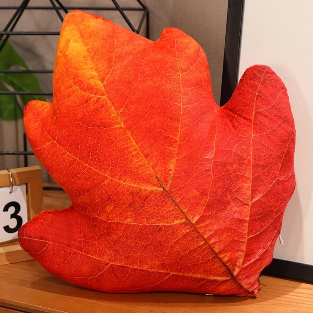 Fzkun #5 3D Leaf Throw Pillow - Novelty Leaves Shaped Decorative Stuffed Plush Pillows Green Plant Cushion For Couch Sofa Bed Living Room Bedroom Chair Car Backrest Pillow Cute Accent Home Decor (#5)