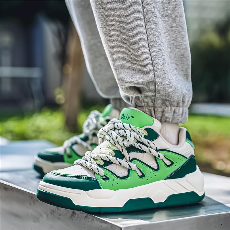 Men's Trendy Street Style Colour Block Skateboard Shoes, Breathable Comfy Non Slip Durable Platform Sneakers for Men's Outdoor Activities3