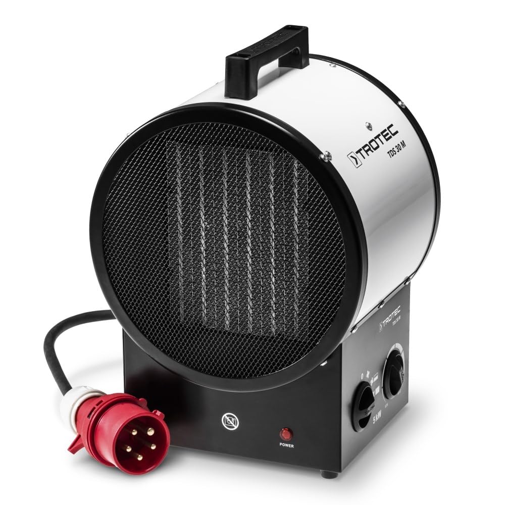 TROTEC TDS 30 M - Riscaldatore elettrico in ceramica, due livelli di riscaldamento e un livello di aria fredda separato, 5kW