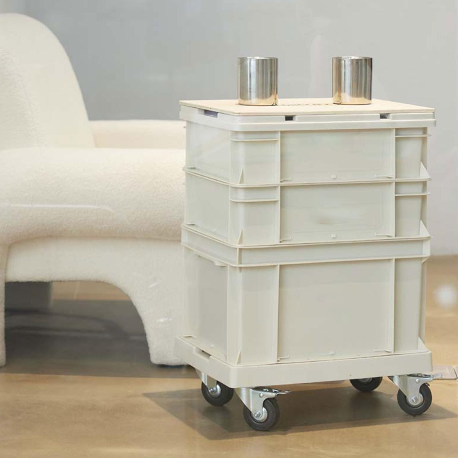 Scatola Di Deposito Con Ruote Stile Industriale Resistente Impilabile | Ceste Organizzatrici con Coperchi e Ruote Per Garage Cantina Soffitta Ufficio Domestico Esterno Attrezzi Giocattoli E Libri